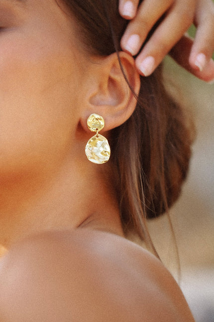 Boucles d'oreilles Clara duo – dorées or 24k recyclé, faites main en Provence | KariBoo Bijoux