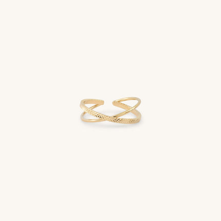 Bague Célia duo lisse – dorée or 24k recyclé, faite main en Provence | KariBoo Bijoux