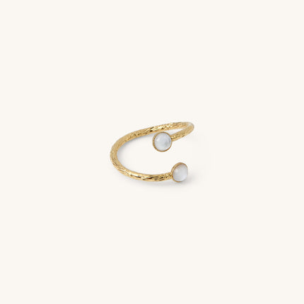 Bague Laura pierres fines blanc nacre 2 Kariboobijoux