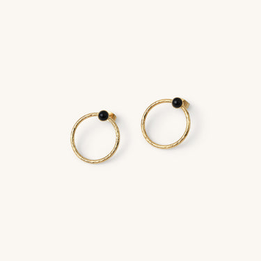 Boucles d'oreilles Laura pierres fines noir onyx Kariboobijoux