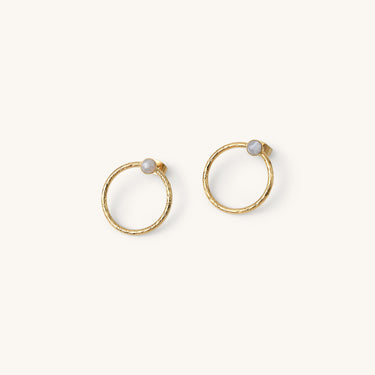 Boucles d'oreilles Laura pierres fines calcedoine Kariboobijoux