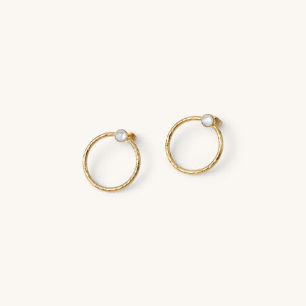 Boucles d'oreilles Laura pierres fines blanc nacre Kariboobijoux