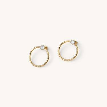 Boucles d'oreilles Laura pierres fines blanc nacre Kariboobijoux