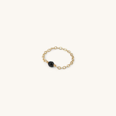 Bague chaîne Lola pierre fine Noir Onyx Kariboobijoux
