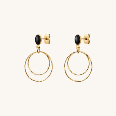 Boucles d'oreilles Éléna pierres fines Noir Onyx Kariboobijoux