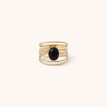 Bague Eléna pierre fine Noir onyx Kariboobijoux