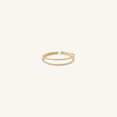 Bague Eléna duo – dorée or 24k recyclé, faite main en Provence | KariBoo Bijoux