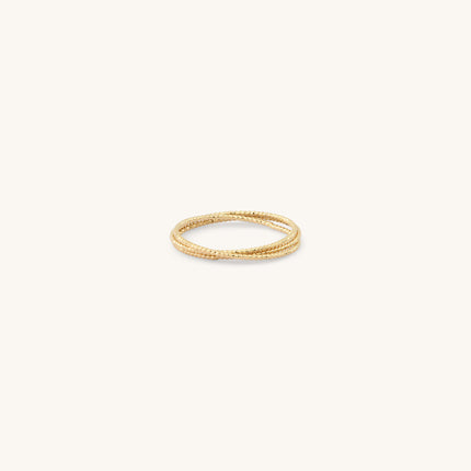 Bague Eléna triple dorée – or 24k recyclé, faite main en Provence | KariBoo Bijoux