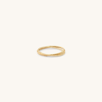 Bague Eléna triple dorée – or 24k recyclé, faite main en Provence | KariBoo Bijoux