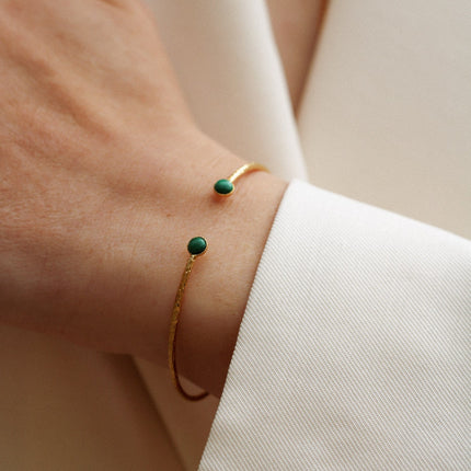 Jonc Laura pierres fines – doré or 24k recyclé, fait main en Provence | KariBoo Bijoux