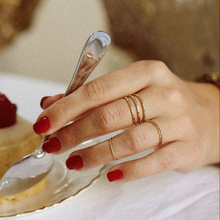 Bague triple Emma – dorée or 24k recyclé, faite main en Provence | KariBoo Bijoux