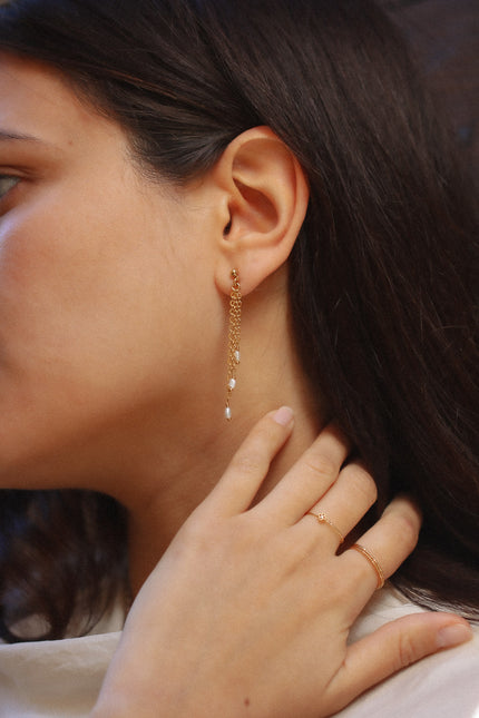 Boucles d'oreilles Charlotte perles d'eau douce – dorées or 24k recyclé, faites main en Provence | KariBoo Bijoux