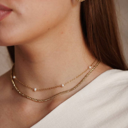 Collier perles Manon – doré or 24k recyclé, fait main en Provence | KariBoo Bijoux