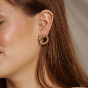 Boucles d'oreilles Clémence couronne – dorées or 24k recyclé, faites main en Provence | KariBoo Bijoux