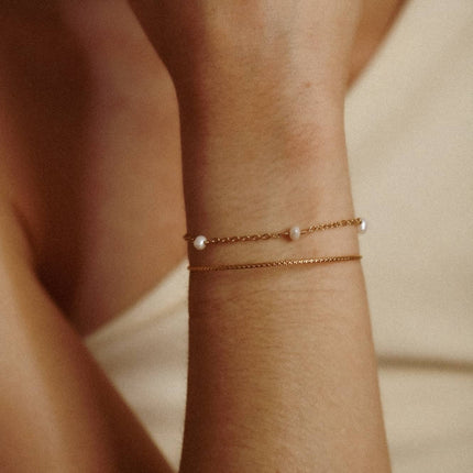 Bracelet perles Manon – doré or 24k recyclé, fait main en Provence | KariBoo Bijoux