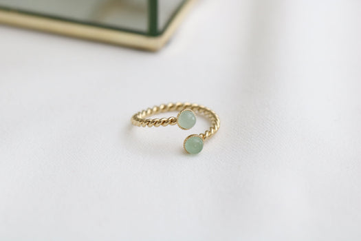 Bague Camille pierres fines vert malachite Kariboobijoux