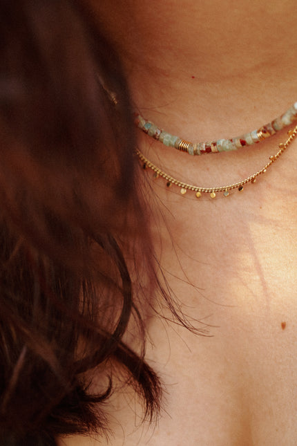 Collier Marine coquillage et perle – doré or 24k recyclé, fait main en Provence | KariBoo Bijoux