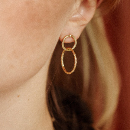 Boucles d'oreilles Duo Laura – dorées or 24k recyclé, faites main en Provence | KariBoo Bijoux