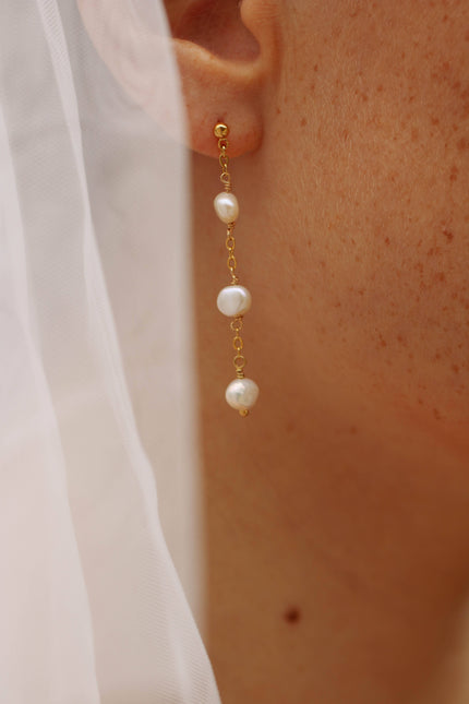 Boucles d'oreilles Marion mariage – dorées or 24k recyclé, faites main en Provence | KariBoo Bijoux