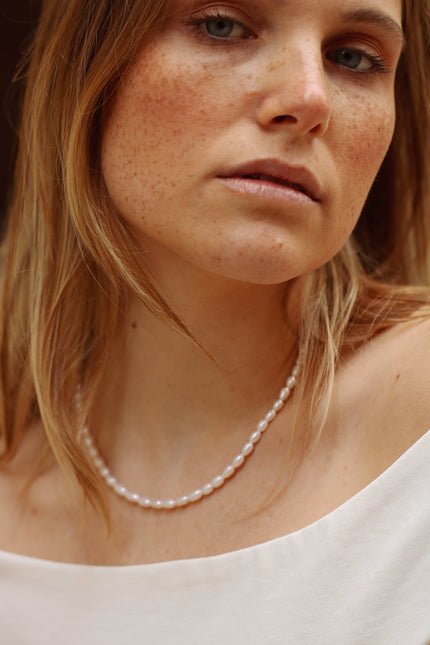 Collier Anna Only grand modèle perles d'eau douce – doré or 24k recyclé, fait main en Provence | KariBoo Bijoux