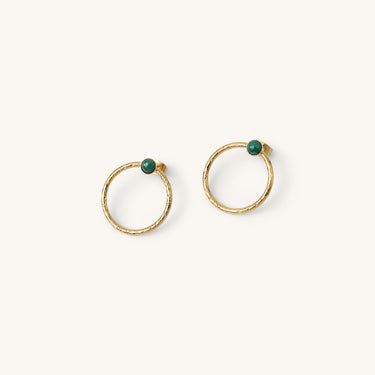 Boucles d'oreilles Laura pierres fines vert malachite Kariboobijoux