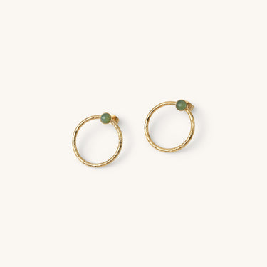 Boucles d'oreilles Laura pierres fines vert aventurine Kariboobijoux