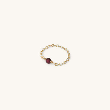 Bague chaîne Lola pierre fine Violet Grenat Kariboobijoux