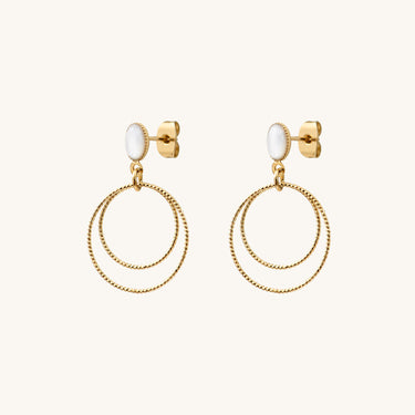 Boucles d'oreilles Éléna pierres fines Blanc Nacre Kariboobijoux