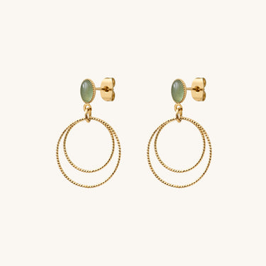 Boucles d'oreilles Éléna pierres fines Vert Clair Aventurine Kariboobijoux