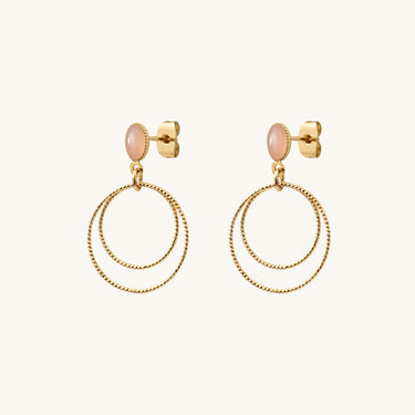 Boucles d'oreilles Éléna pierres fines Rose Quartz Kariboobijoux