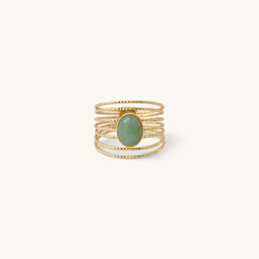 Bague Eléna pierre fine Vert Clair Aventurine Kariboobijoux