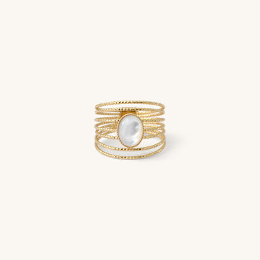 Bague Eléna pierre fine Blanc Nacre Kariboobijoux
