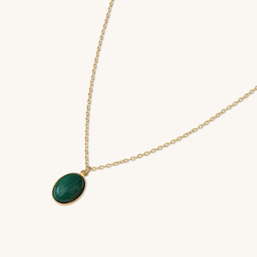 Collier grande louise vert foncé malachite Kariboobijoux