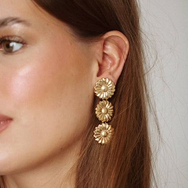 Clous d'oreilles Flora trio