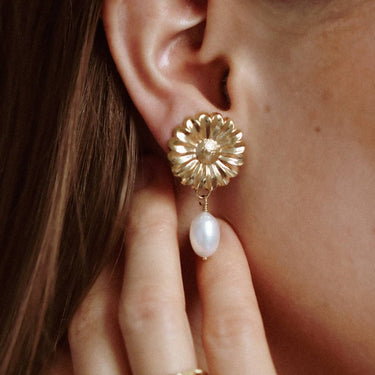 Clous d'oreilles Flora perles