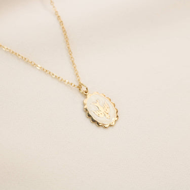 Enameled swallow medal necklace