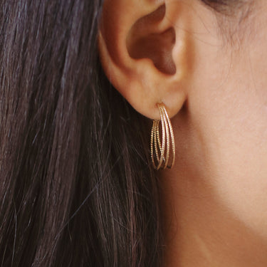 Boucles d'oreilles Eléna Nude trio 2 Kariboobijoux