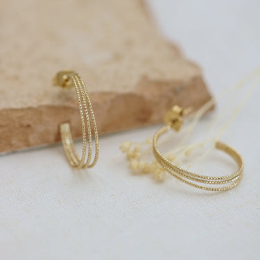 Boucles d'oreilles Eléna Nude trio 3 Kariboobijoux